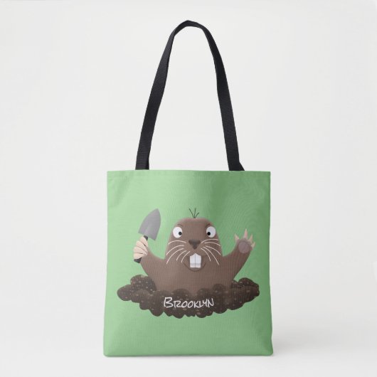 Funny zakgopher digging cartoon illustratie tote bag (Voorkant)