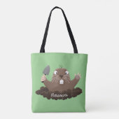 Funny zakgopher digging cartoon illustratie tote bag (Achterkant)