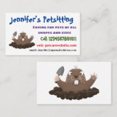 Funny zakgopher digging cartoon illustratie visitekaartje (Voorkant / Achterkant)