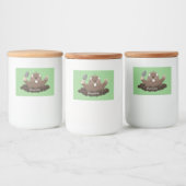Funny zakgopher digging cartoon illustratie voedselcontainer etiket (Flessen)