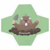 Funny zakgopher digging cartoon illustratie voetbal (Enkel)