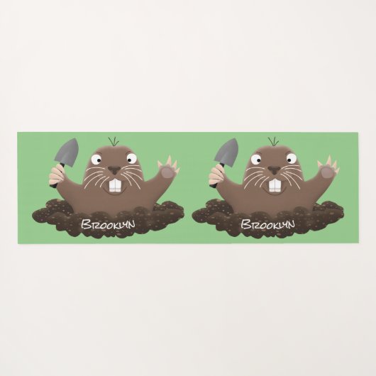 Funny zakgopher digging cartoon illustratie yogamat (Achterkant (horizontaal))