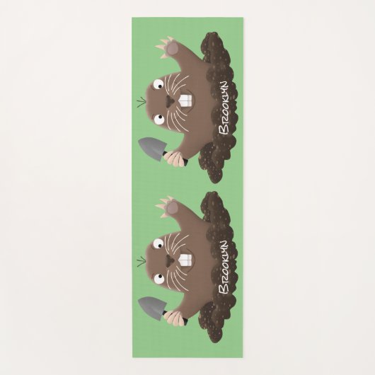 Funny zakgopher digging cartoon illustratie yogamat (Voorkant)