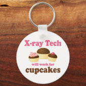Funny zal voor Cupcakes röntgentechnologie werken Sleutelhanger (Voorkant)