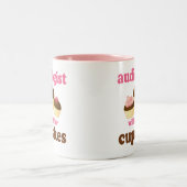Funny zal werken voor Cupcakes Audioloog Tweekleurige Koffiemok (Center)