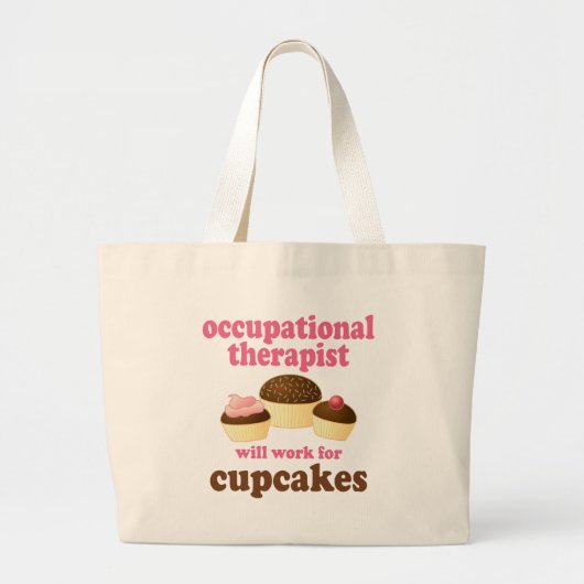 Funny zal werken voor cupcakes, bedwelmingstherapi grote tote bag (Voorkant)