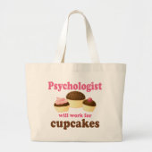 Funny zal werken voor Cupcakes Psycholoog Grote Tote Bag (Voorkant)