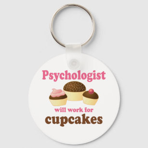 Funny zal werken voor Cupcakes Psycholoog Sleutelhanger