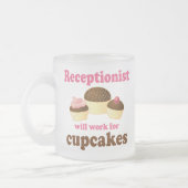 Funny zal werken voor Cupcakes Receptiontionist Matglas Koffiemok (Links)