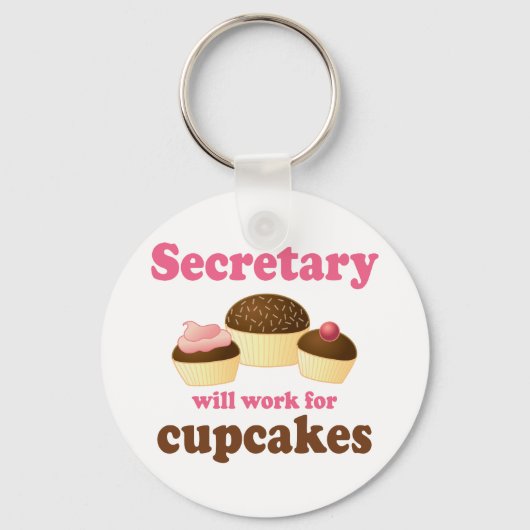 Funny zal werken voor Cupcakes Secretary Sleutelhanger (Voorkant)