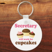 Funny zal werken voor Cupcakes Secretary Sleutelhanger (Voorkant)