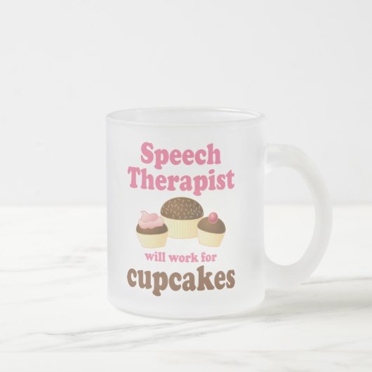 Funny zal werken voor Cupcakes Speech Therapist Matglas Koffiemok (Rechts)