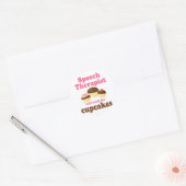 Funny zal werken voor Cupcakes Speech Therapist Ronde Sticker (Envelop)