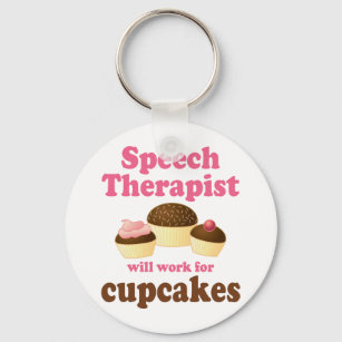 Funny zal werken voor Cupcakes Speech Therapist Sleutelhanger
