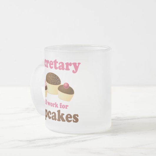 Funny zal werken voor de minister van Cupcakes Matglas Koffiemok (Voorkant links)