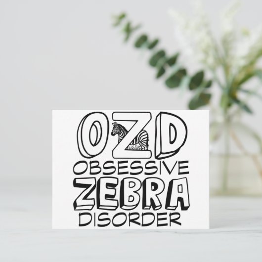 Funny Zebra Briefkaart (Staand voorkant)