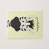 Funny zebra cartoon gele aangepaste kinder puzzel legpuzzel (Horizontaal)