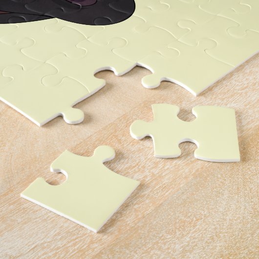 Funny zebra cartoon gele aangepaste kinder puzzel legpuzzel (Zijkant)