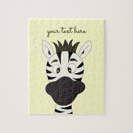 Funny zebra cartoon gele aangepaste kinder puzzel legpuzzel (Verticaal)