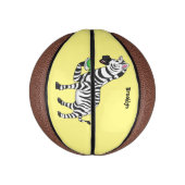 Funny zebra cartoon illustration basketbal (Verticaal)