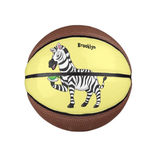 Funny zebra cartoon illustration basketbal (Voorkant)