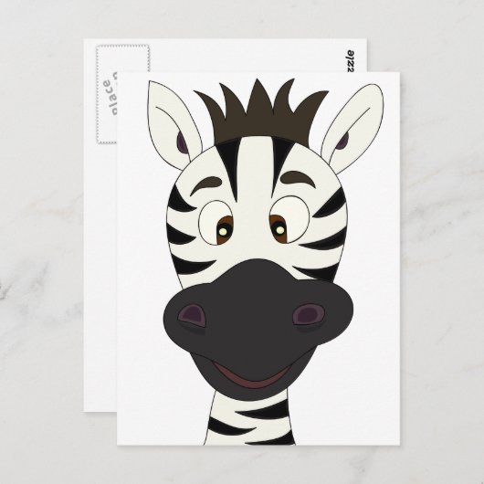 Funny zebra cartoon kinderen briefkaart (Voorkant / Achterkant)