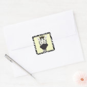 Funny zebra cartoon kinderen vierkante sticker (Envelop)