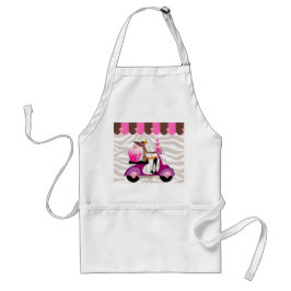 Funny Zebra Cupcake Scooter Girl Bakery Apron Standaard Schort