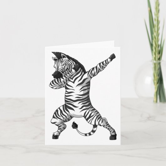Funny Zebra Dab Dabbing Zoo Afrika Safari Dier L Kaart (Voorkant)
