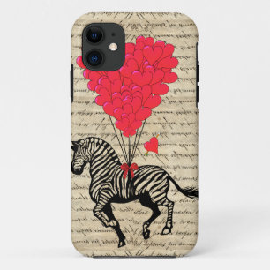 Funny zebra- en hartballonnen Case-Mate iPhone case