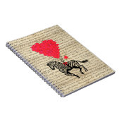 Funny  zebra- en hartballonnen notitieboek (Rechterzijde)
