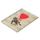 Funny  zebra- en hartballonnen notitieboek (Linkerzijde)