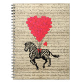 Funny  zebra- en hartballonnen notitieboek (Voorkant)