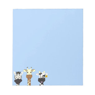 Funny zebra giraffe cartoon kinderen notitieblok