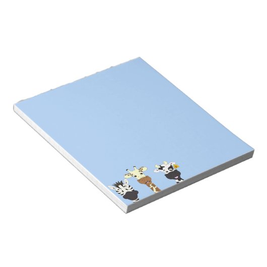 Funny zebra giraffe koe cartoon kinderen notitieblok (Schuin)