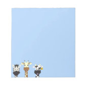 Funny zebra giraffe koe cartoon kinderen notitieblok (Voorkant)