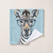 Funny Zebra Het dragen van een bril Bad Handdoek (Wasdoekje)