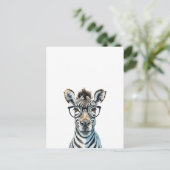 Funny Zebra Het dragen van een bril Briefkaart (Staand voorkant)