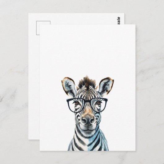 Funny Zebra Het dragen van een bril Briefkaart (Voorkant / Achterkant)