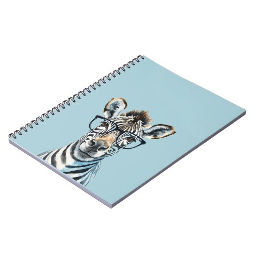 Funny Zebra Het dragen van een bril Notitieboek (Linkerzijde)