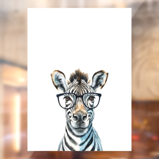 Funny Zebra Het dragen van een bril Raamsticker (Vel 2)