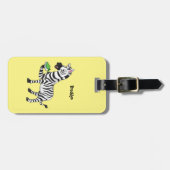 Funny zebra illustratie cartoon bagagelabel (Voorkant horizontaal)