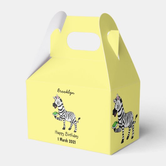 Funny zebra illustratie cartoon bedankdoosjes (Voorkant Zijde)
