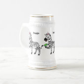 Funny zebra illustratie cartoon bierpul (Voorkant links)