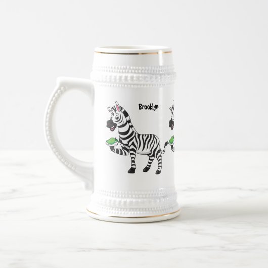 Funny zebra illustratie cartoon bierpul (Links)