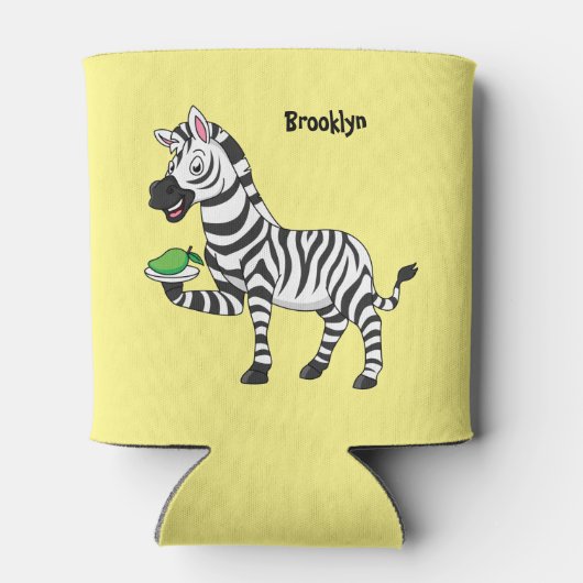 Funny zebra illustratie cartoon blikjeskoeler (Achterkant)