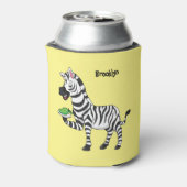 Funny zebra illustratie cartoon blikjeskoeler (Blikje Achterkant)