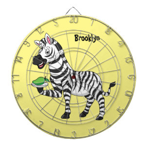 Funny zebra illustratie cartoon dartbord