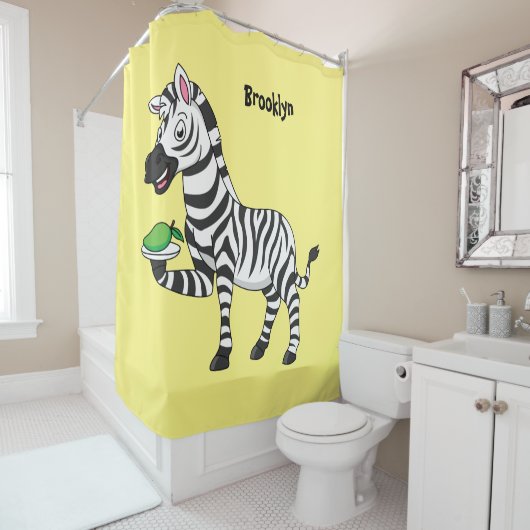Funny zebra illustratie cartoon douchegordijn (In situ)