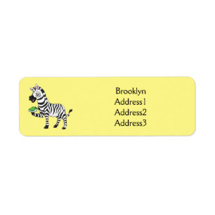 Funny zebra illustratie cartoon etiket